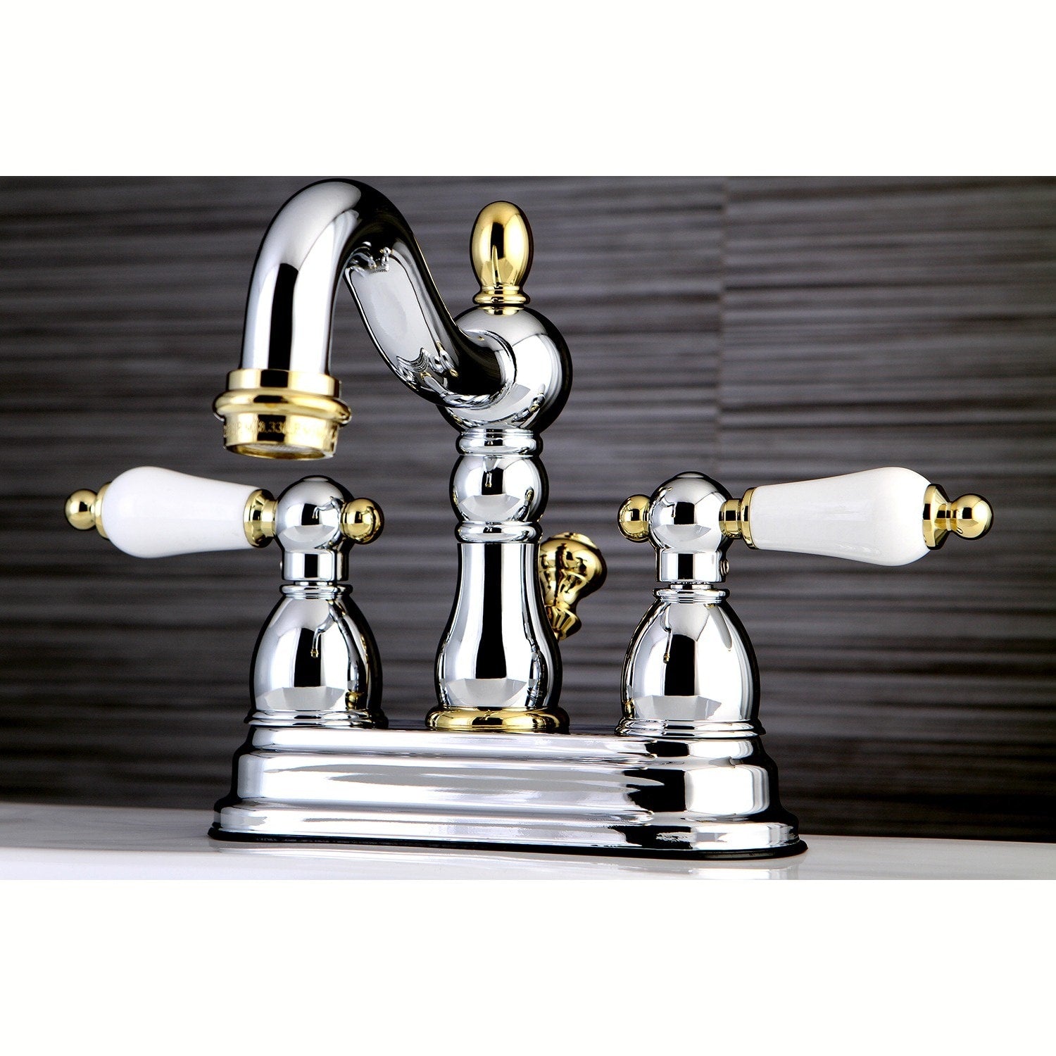 Victorian High Spout Chrome Polished Brass Bathroom Faucet