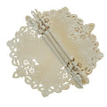 Victorian Lace Embroidered Cutwork Round Doily 12 Inch Set Of 4 Taupe
