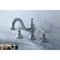 Victorian Porcelain Cross Widespread Bathroom Faucet
