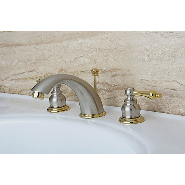 Victorian Satin Nickel Polished Brass Widespread Bathroom Faucet
