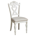 Victorian Style Writing Desk Chair With Engraved Backrest Antique White