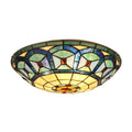 Victorian Tiffany Style 3 Light Black Finish Ceiling Flush Fixture 16 Shade