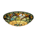 Victorian Tiffany Style 3 Light Black Finish Ceiling Flush Fixture 16 Shade