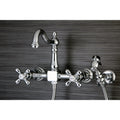 Victorian Wallmount Chrome Kitchen Faucet With Side Sprayer