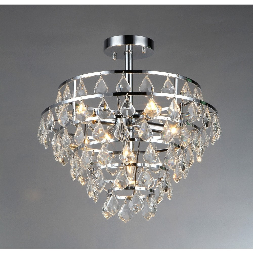 Victory 5 Light Chrome Crystal Flush Mount
