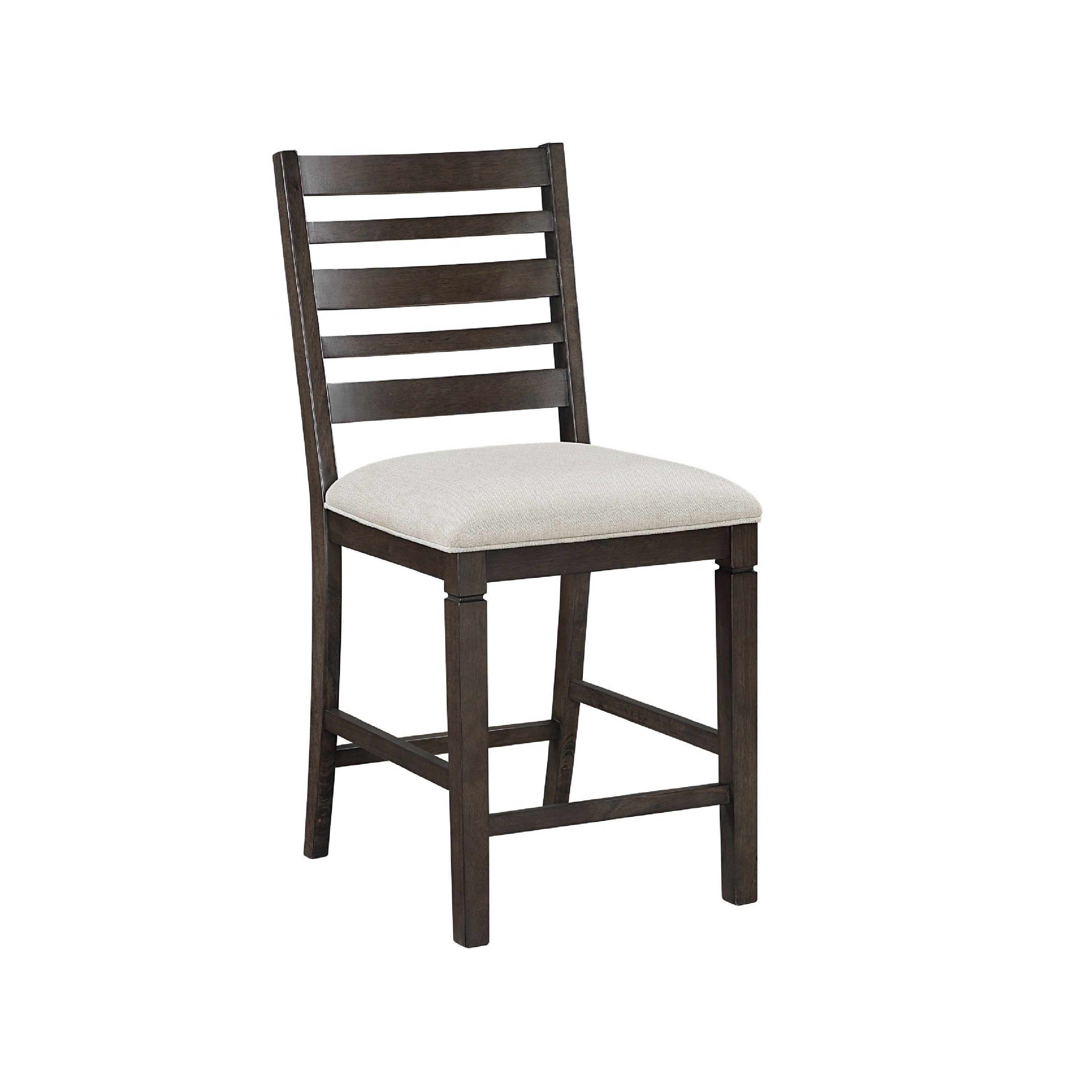 Vicy Counter Height Chair Set Of 2 Beige Fabric Seat Espresso Brown