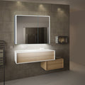 Vienna Silvertone Metal Glass Led Mirror Cabinet