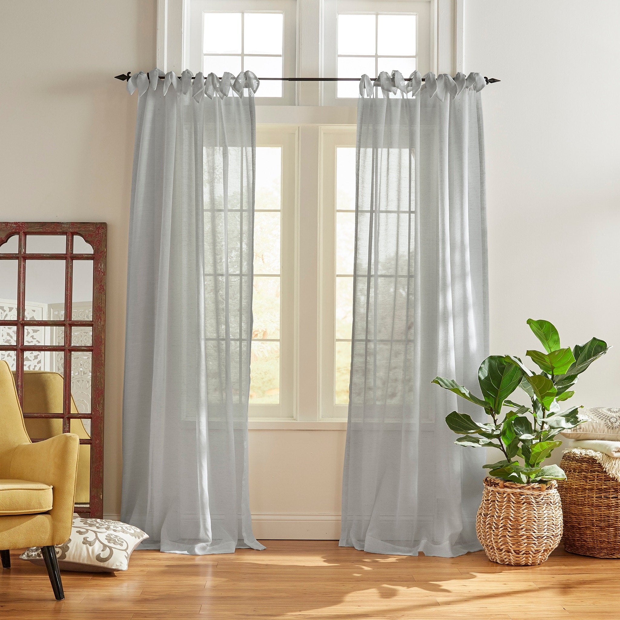 The Curated Nomad Parkhurst Tie Top Sheer Window Curtain