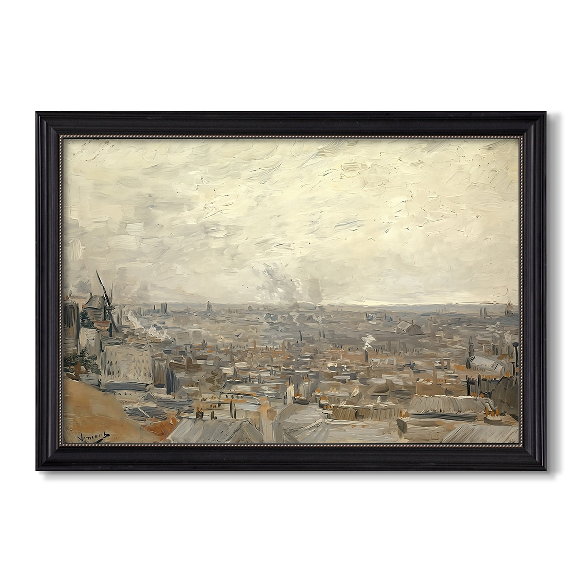 View From Montmartre 1886 Vincent Van Gogh Custom Framed Canvas