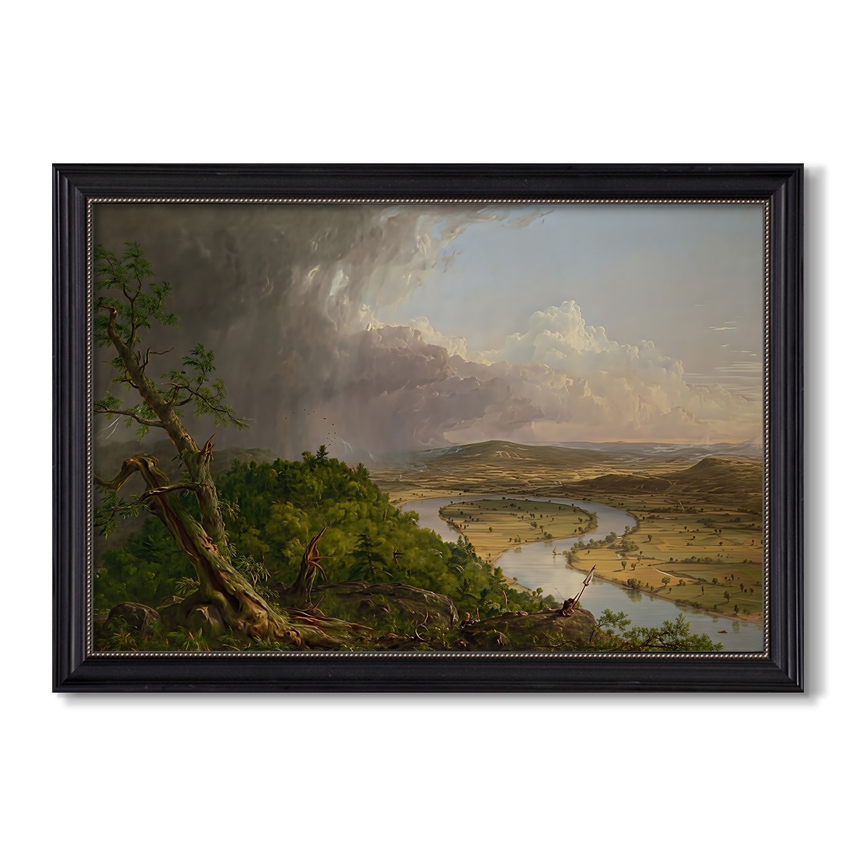 View From Mount Holyoke Northampton 1836 Thomas Cole Custom Framed Canvas