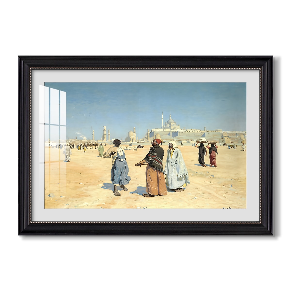 View From The Desert Of Cairo With Citadel And Mamluk Tombs In The Backgrou