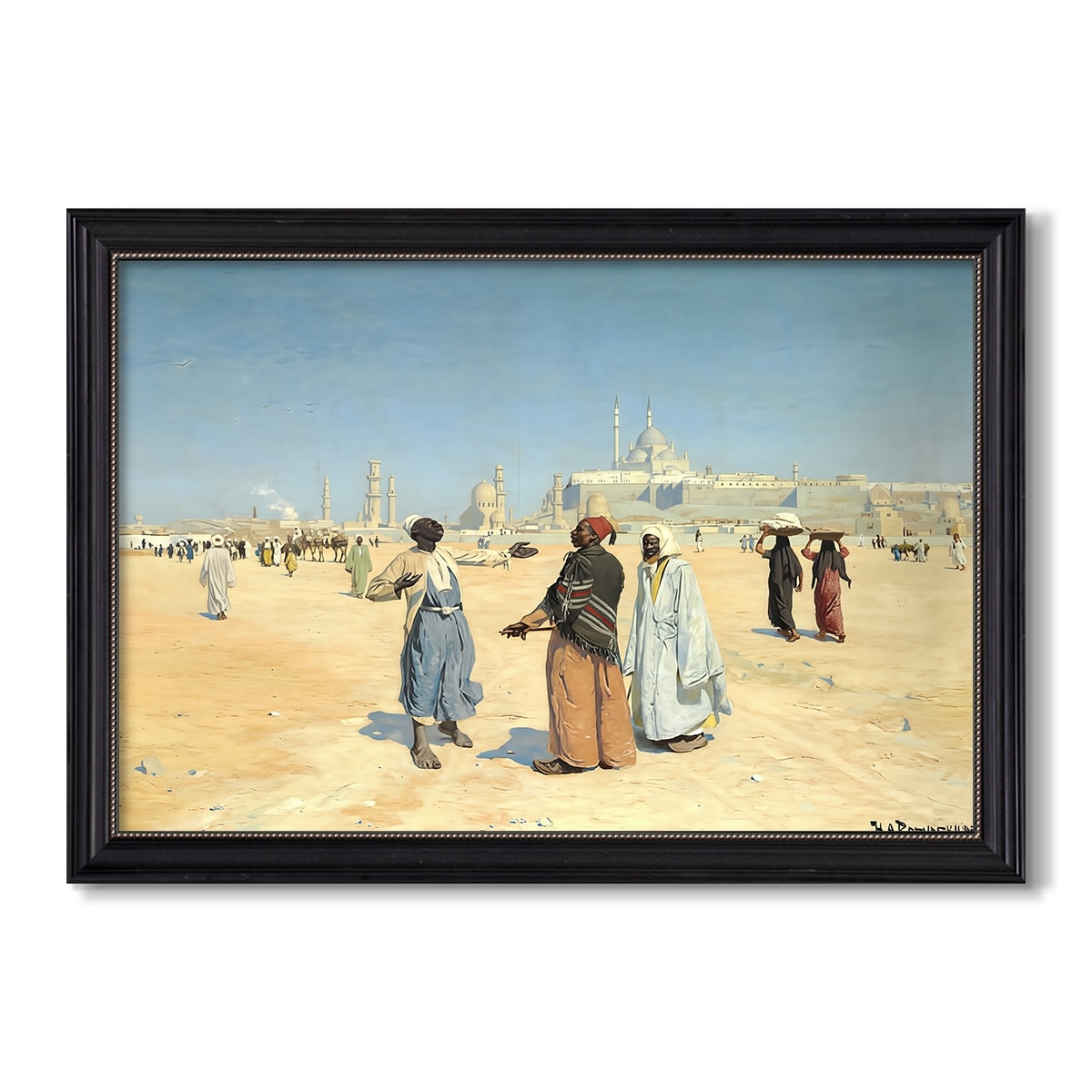 View From The Desert Of Cairo With Citadel And Mamluk Tombs In The Background C 1889 1890 Hans Andersen Brendekilde Custom