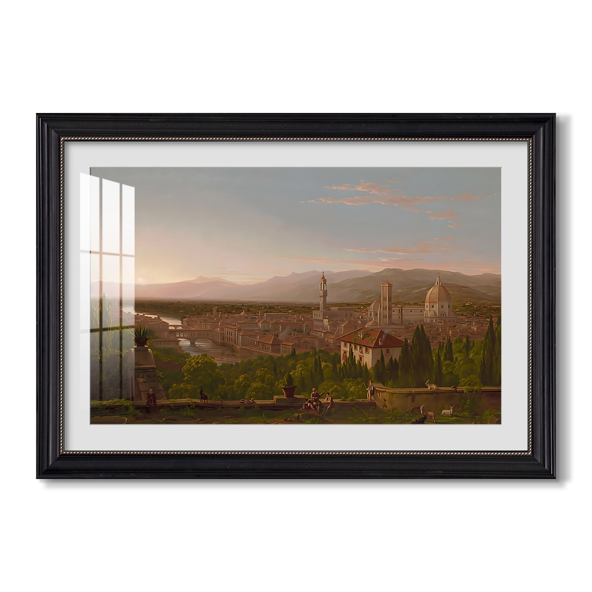 View Of Florence From San Miniato 1837 Thomas Cole Custom Framed Print
