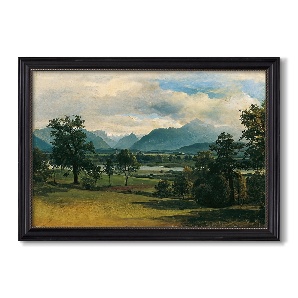 View Of Liefering 1830 Friedrich Gauermann Custom Framed Canvas
