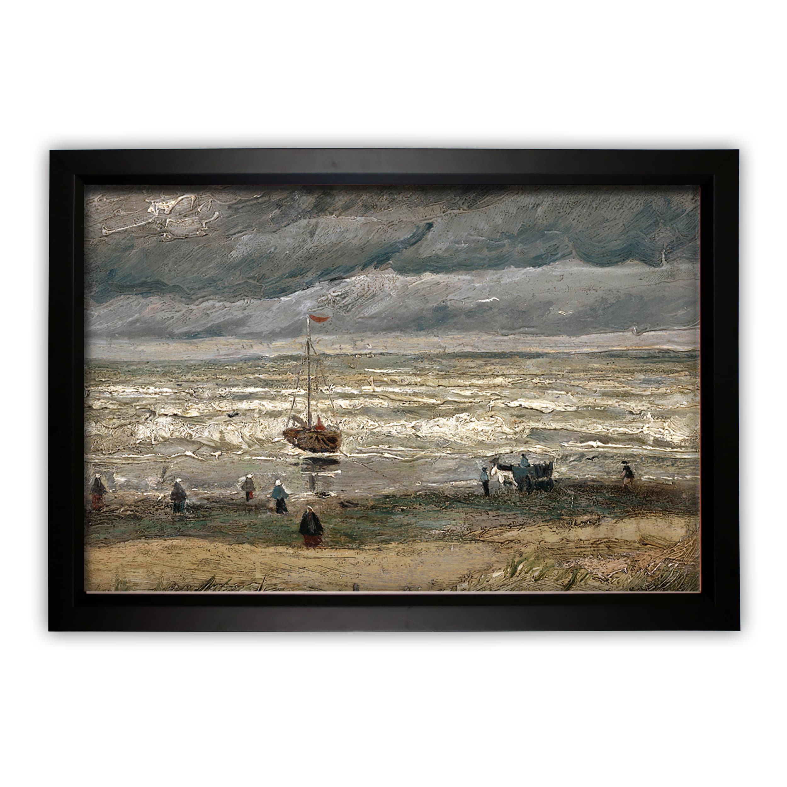 Vincent Van Gogh View Of Sea At Scheveningen Framed Print On Canvas