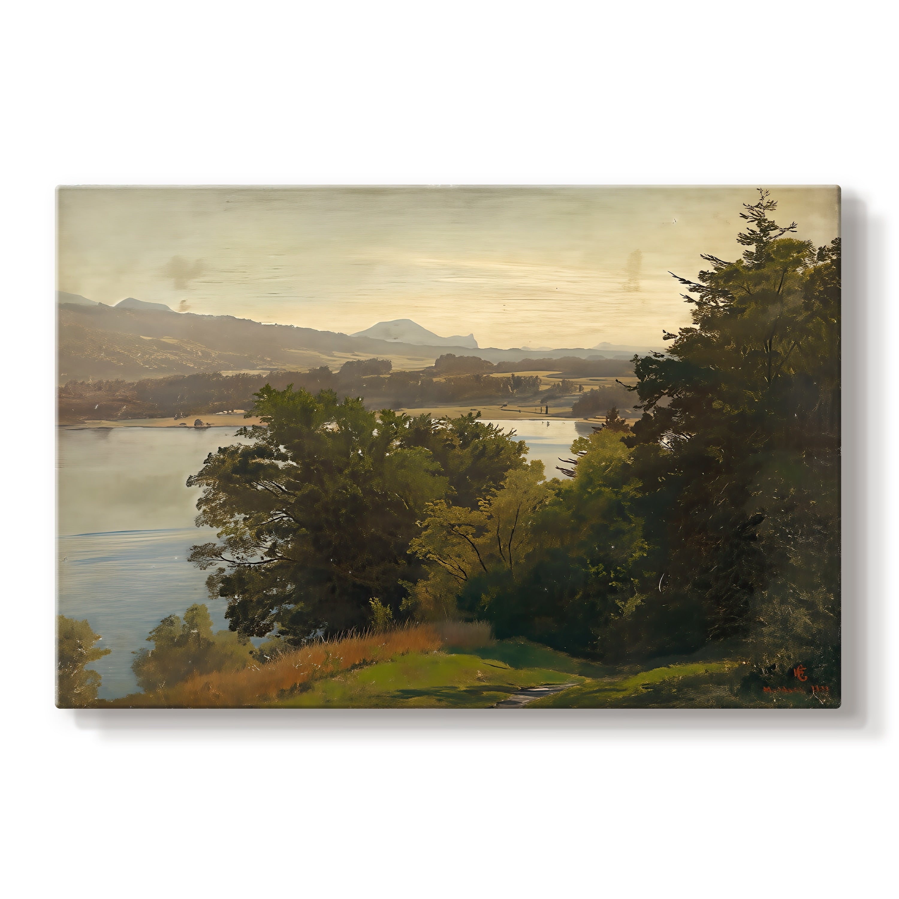 View Of The Mondsee 1870 Hans Gude Gallery Wrapped Canvas