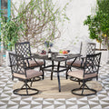 Havenside Home Viewmont 5 Piece Outdoor Dining Set With Large Table And 4 Swivel Chairs