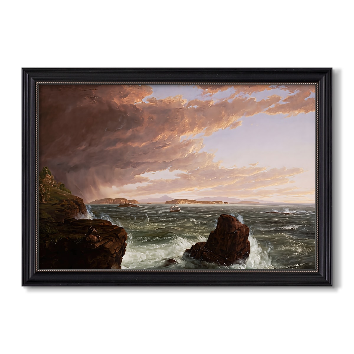 Views Across Frenchmans Bay From Mt 1845 Thomas Cole Custom Framed Canvas