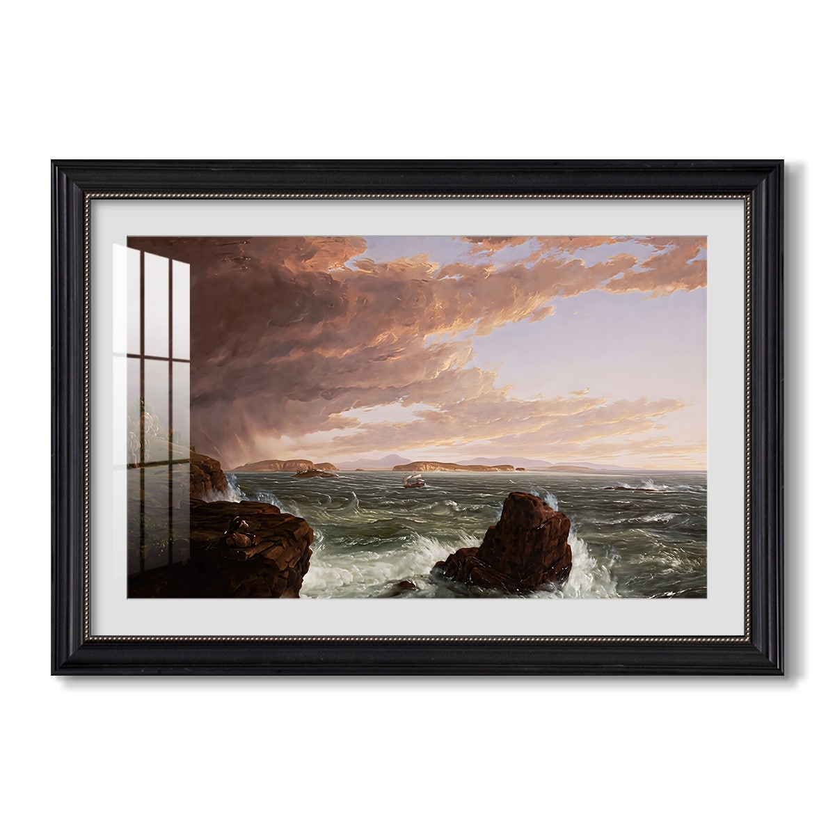 Views Across Frenchmans Bay From Mt 1845 Thomas Cole Custom Framed Print