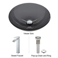 Vigo 16 1 2 Glass Bathroom Vessel Sink With Duris Single Hole Chrome