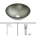 Vigo 16 1 2 Glass Bathroom Vessel Sink With Duris Single Hole Chrome