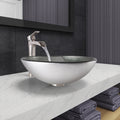 Vigo 16 1 2 Glass Bathroom Vessel Sink With Niko Single Hole Bathroom Pvd Brushed Nickel