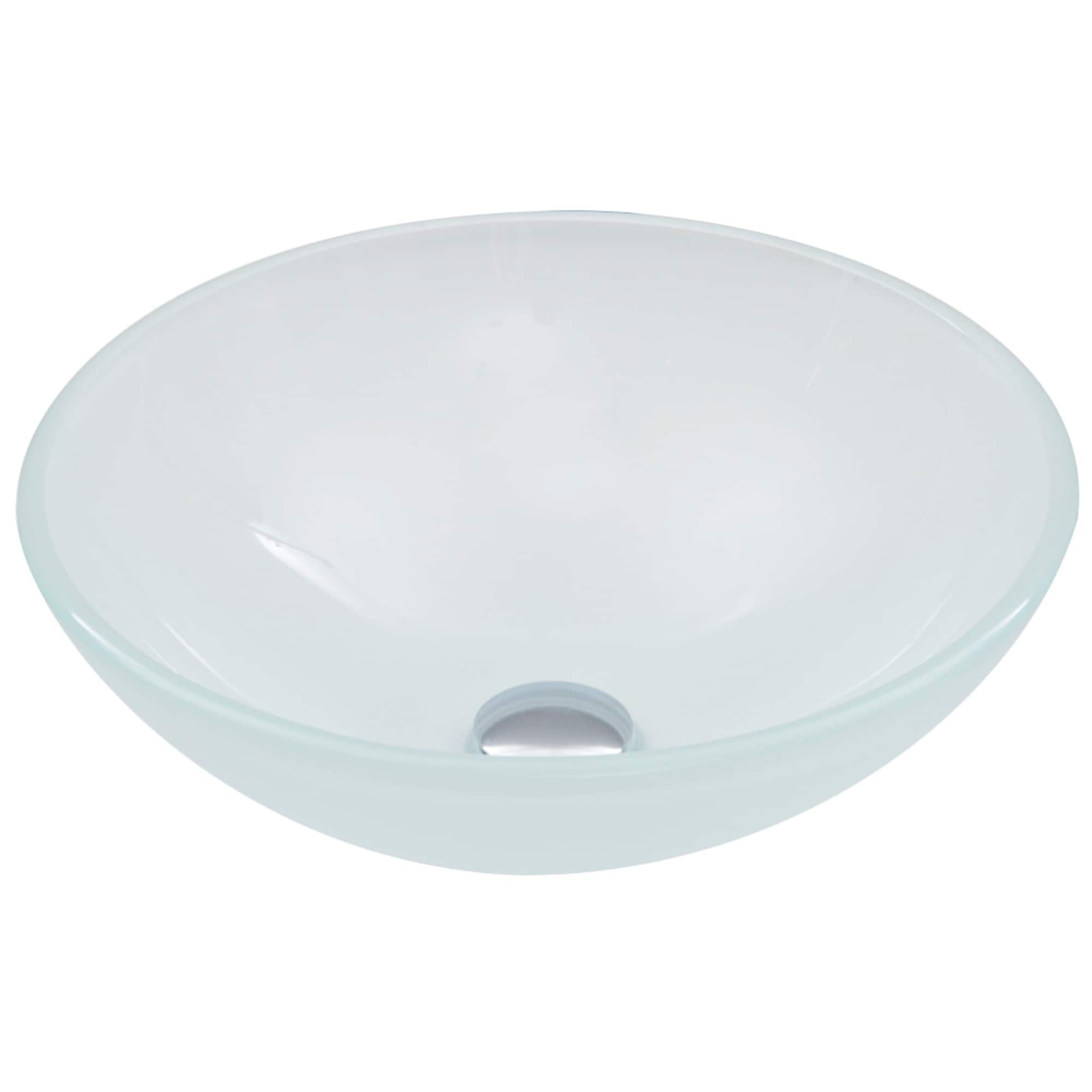 Vigo 16 1 2 Glass Bathroom Vessel Sink White Frost