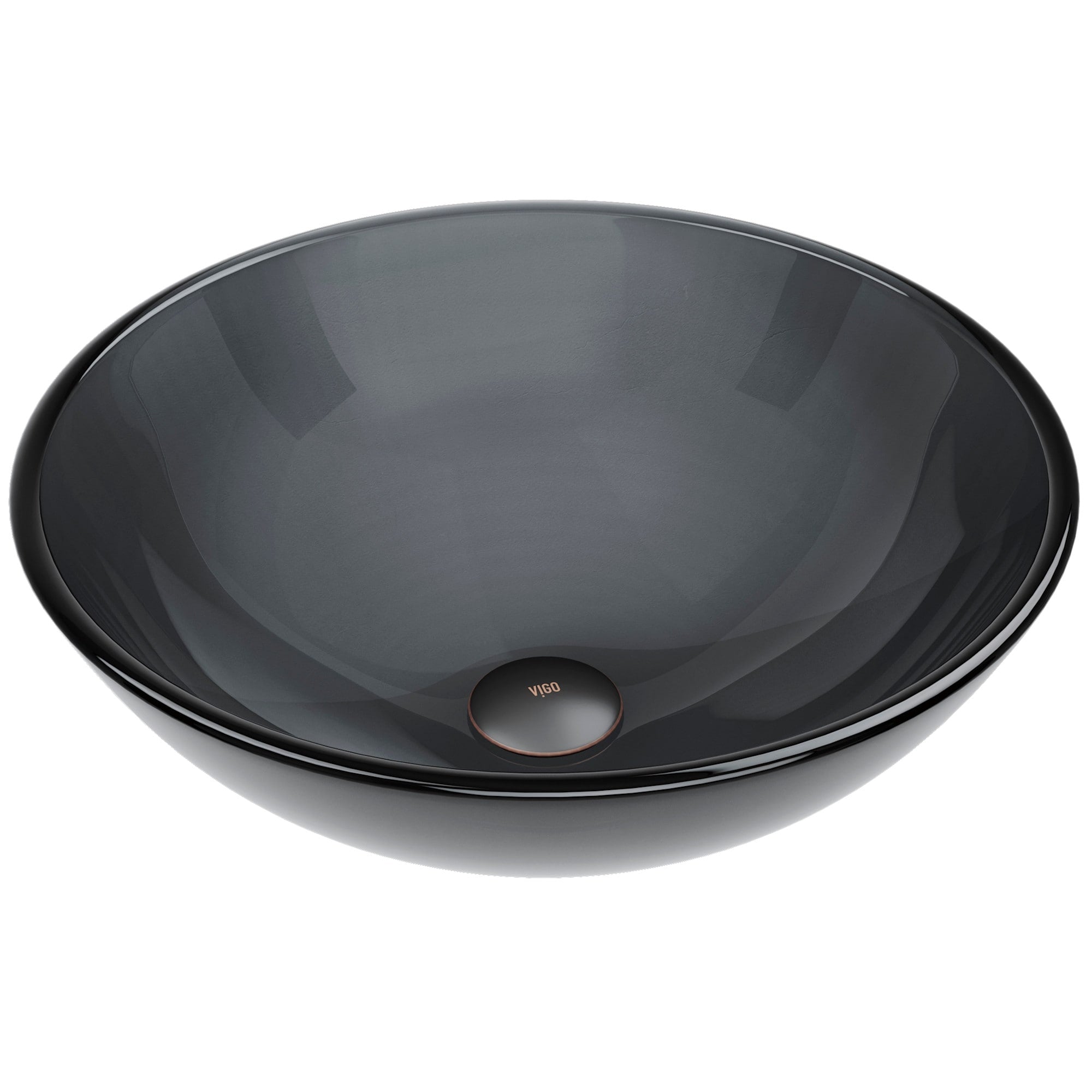 Vigo 16 1 2 Glass Bathroom Vessel Sink Sheer Black
