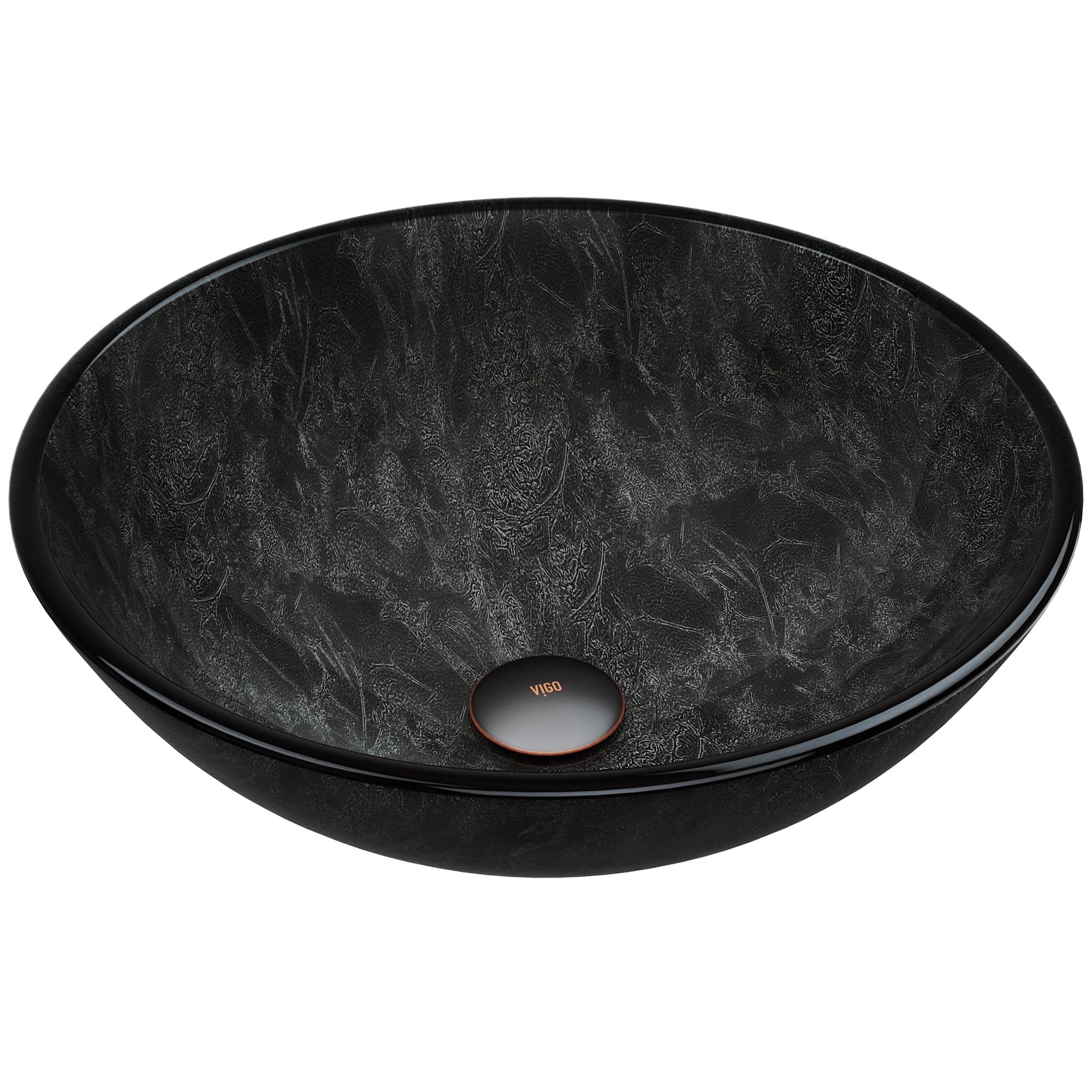 Vigo 16 1 2 Glass Bathroom Vessel Sink Gray Onyx