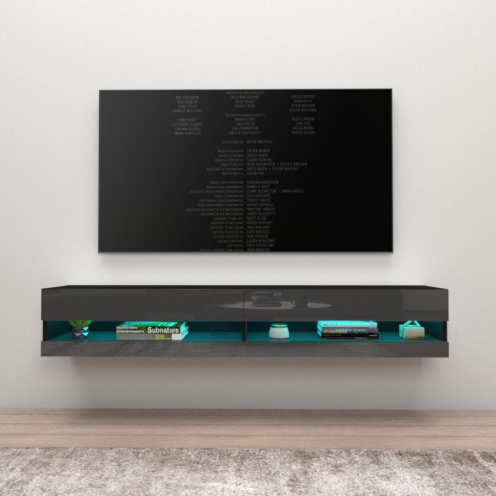 Vigo 180 Wall Mounted Floating 71 Tv Stand With 16 Color Leds