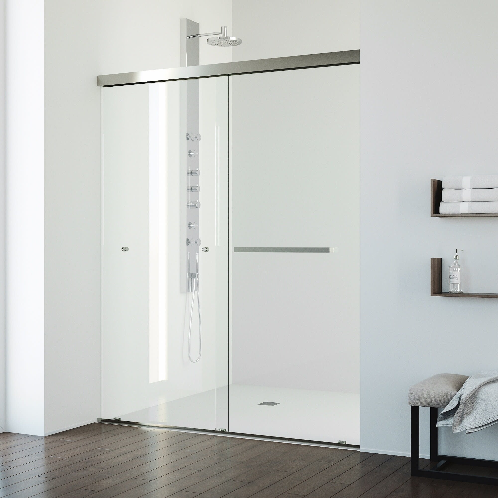 Vigo Vg6019Cl6074 Satro E Class 74 High X 60 Wide Sliding Frameless