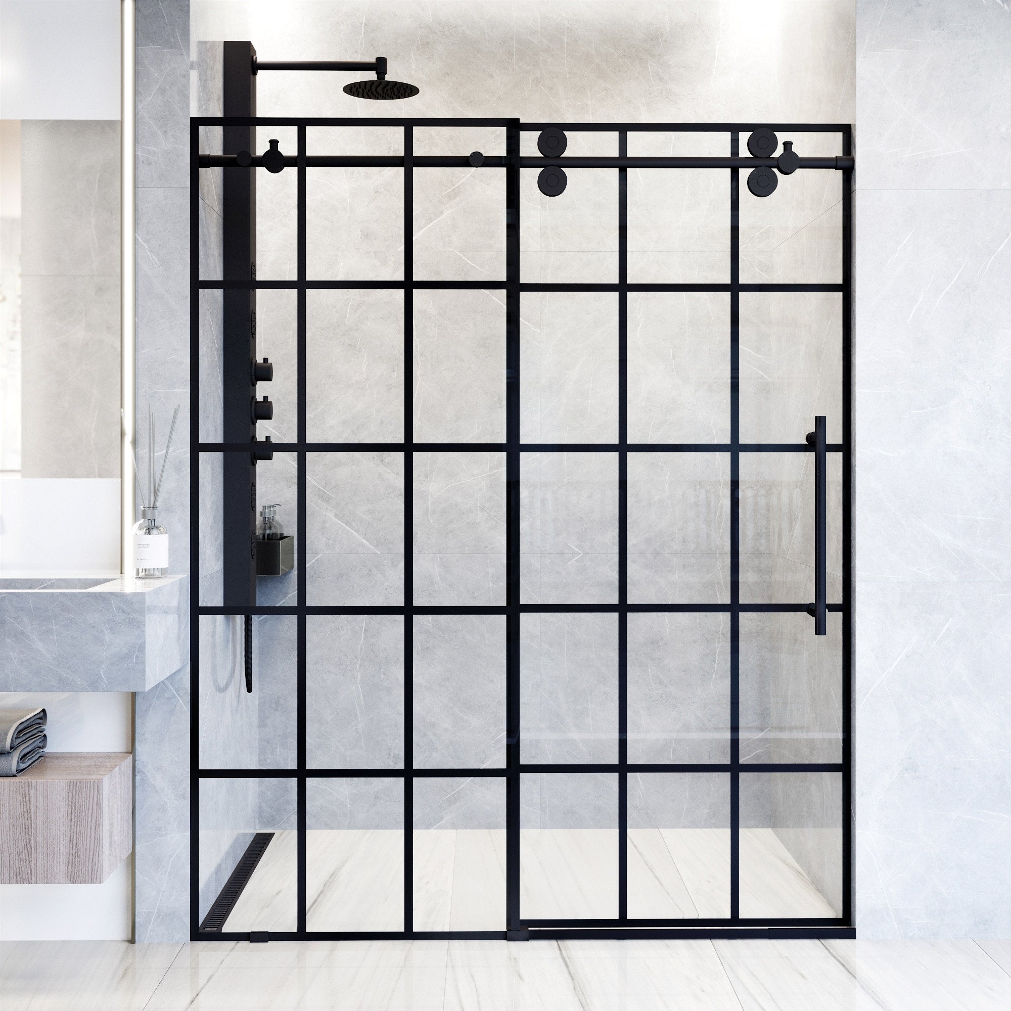 Vigo Vg6041Gcl7274 Elan 68 To 72 W X 74 H Sliding Frameless Shower