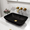 Vigo Vgt2064 Matte Shell Sottile Glass Rectangular Vessel Bathroom Matte Brushed Gold