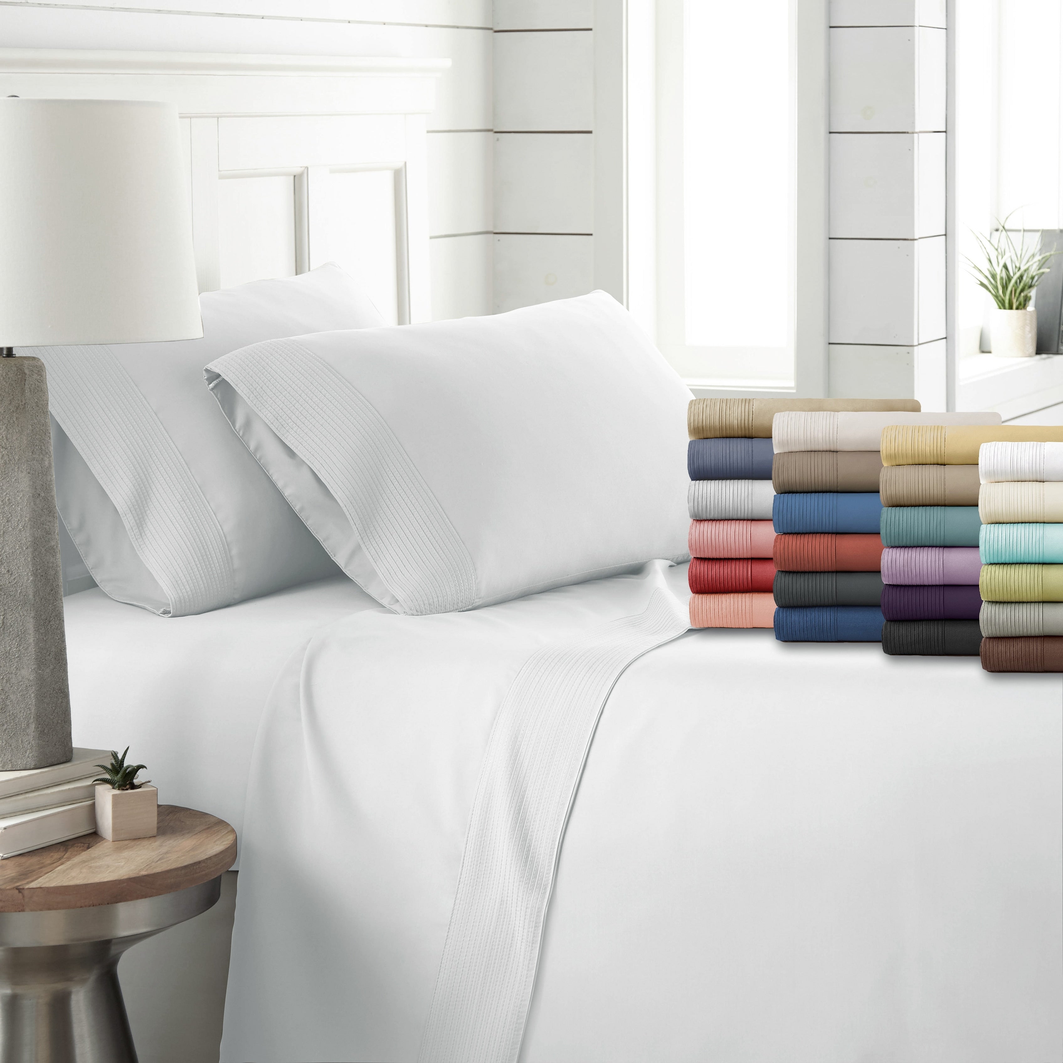 Pleated Hem 21 Inch Extra Deep Pocket Comfortable Sheet Set