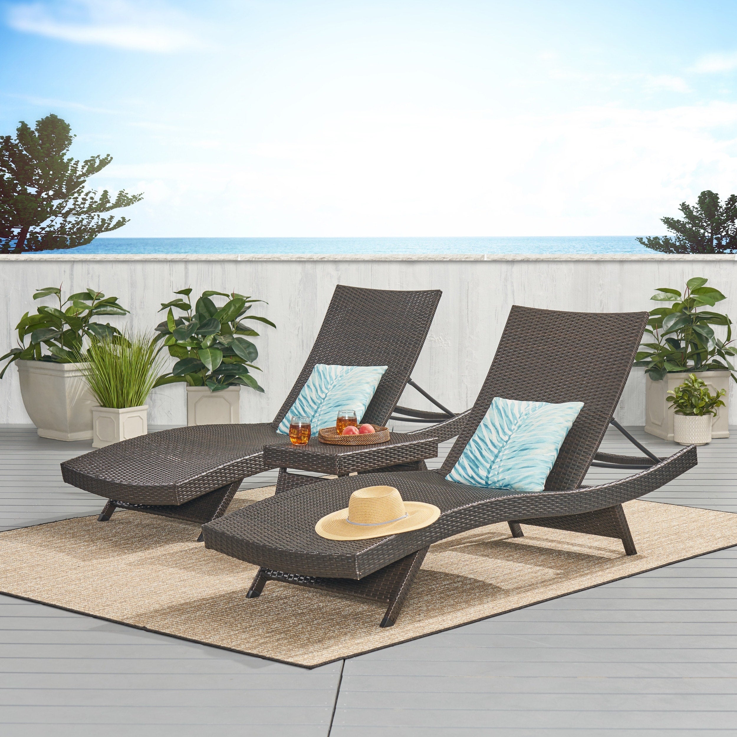 Havenside Home Vilano 3 Piece Outdoor Lounge Set