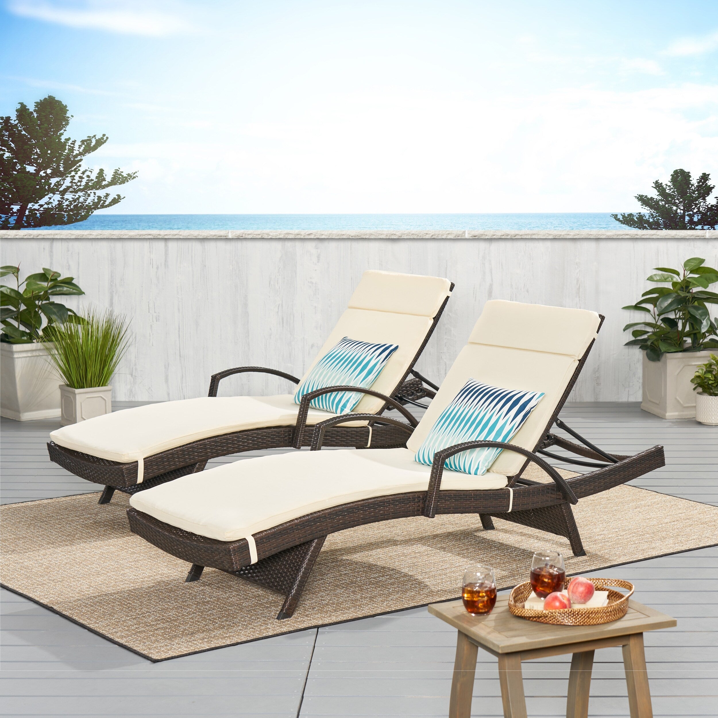 Havenside Home Vilano Outdoor Cushioned Lounge Chair Set Of 2