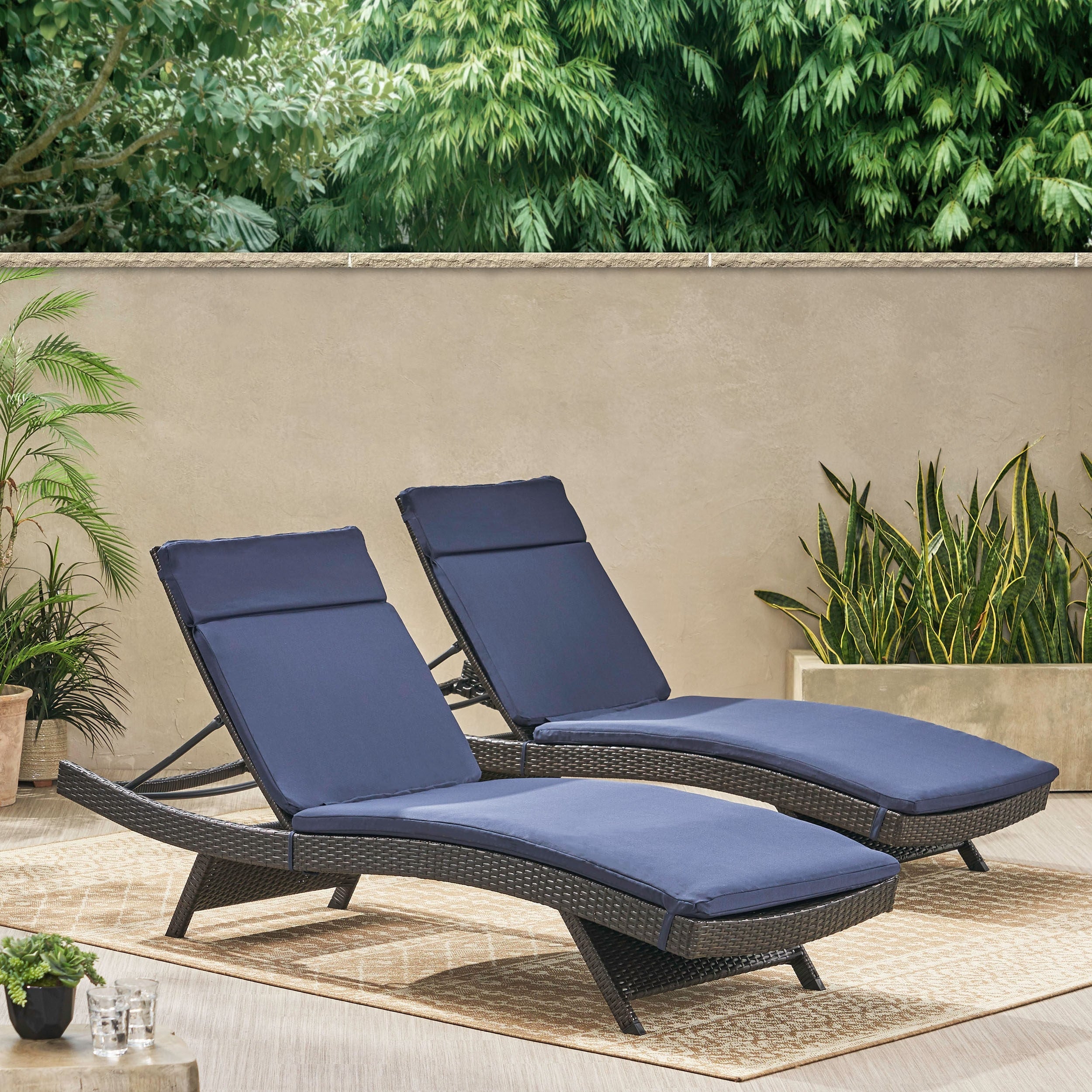 Havenside Home Vilano Outdoor Cushioned Lounge Chairs Set Of 2