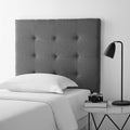 Villa Classic Tufted Plush College Dorm Headboard Pewter