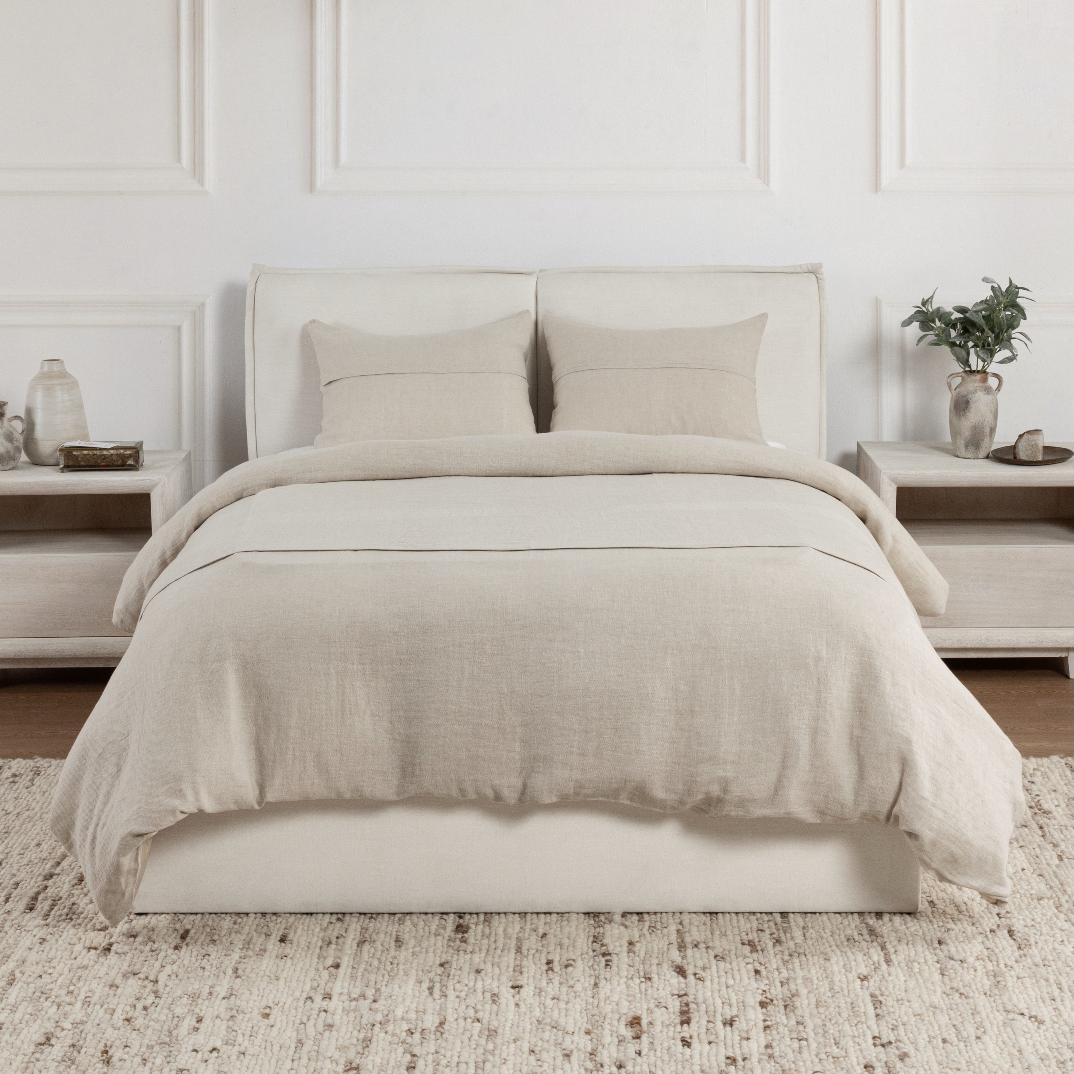Villa By Classic Home Beaumont 3 Piece Belgian Flax Linen Duvet Set