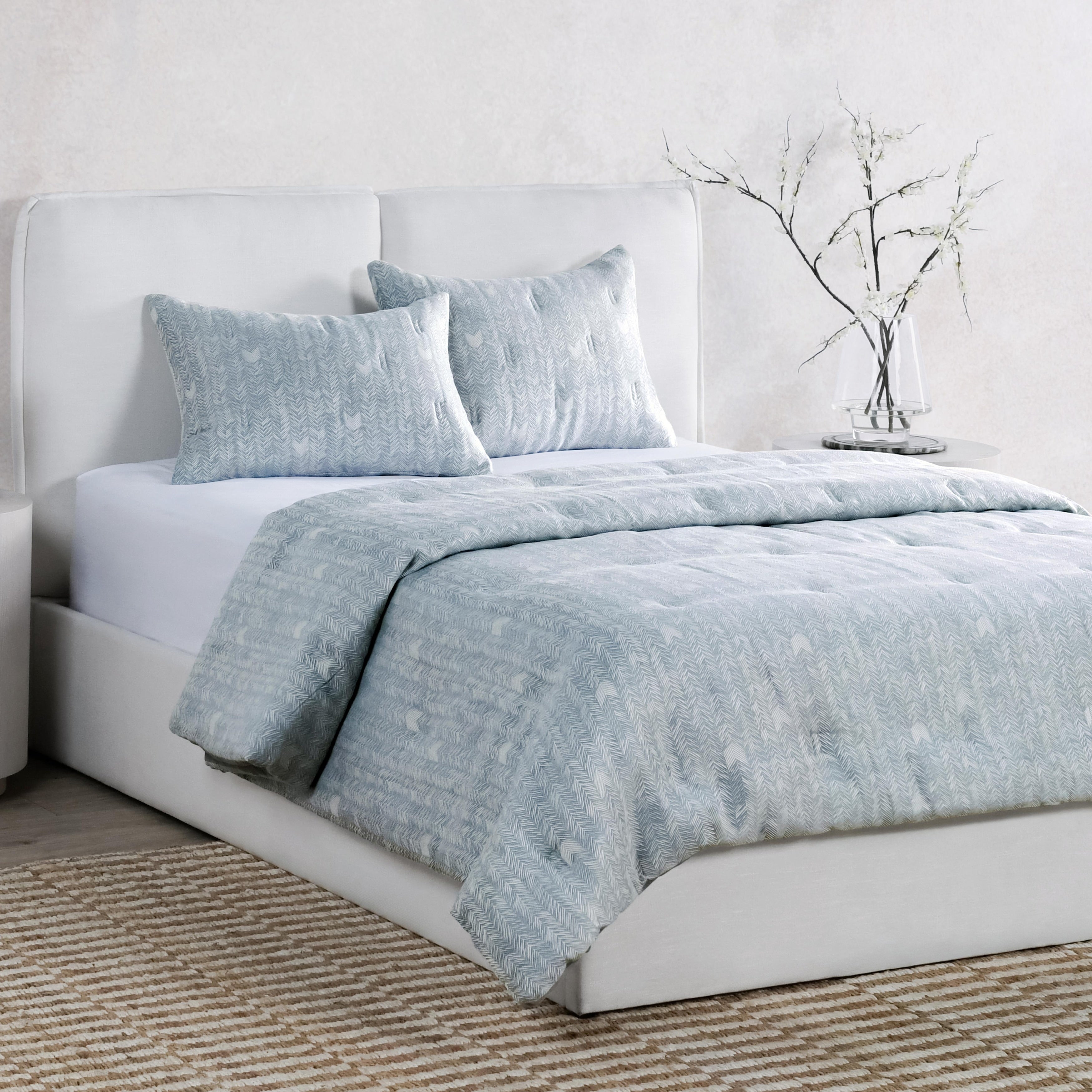 Villa By Classic Home Storm 3 Piece Linen Blend Fabric Comforter Set
