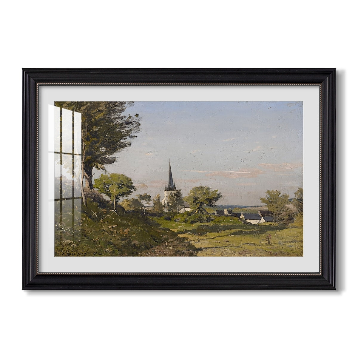 Village Landscape With Church 1891 Henri Harpignies Custom Framed Print