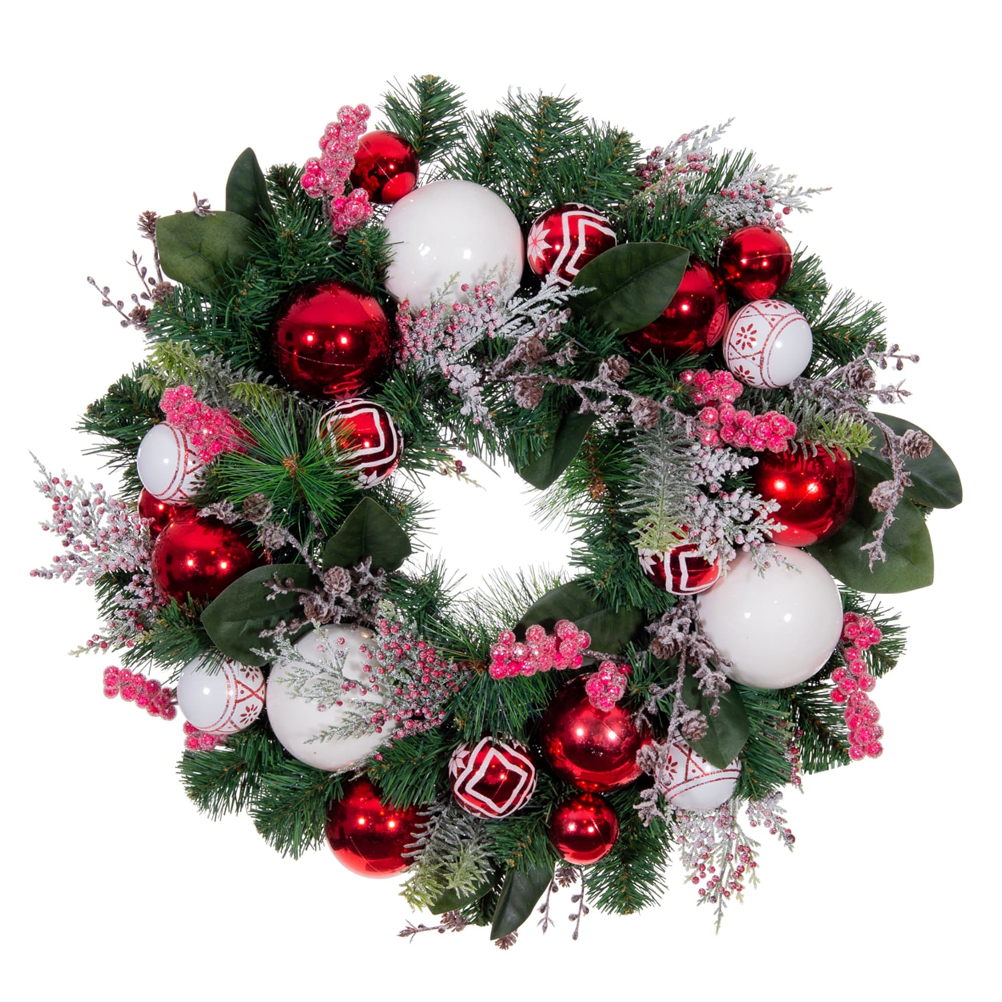 Village Lighting 24 In. Wreath Nordic Red