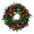 Village Lighting 30 In. Pre Lit Led Wreath Christmas Cheer Red