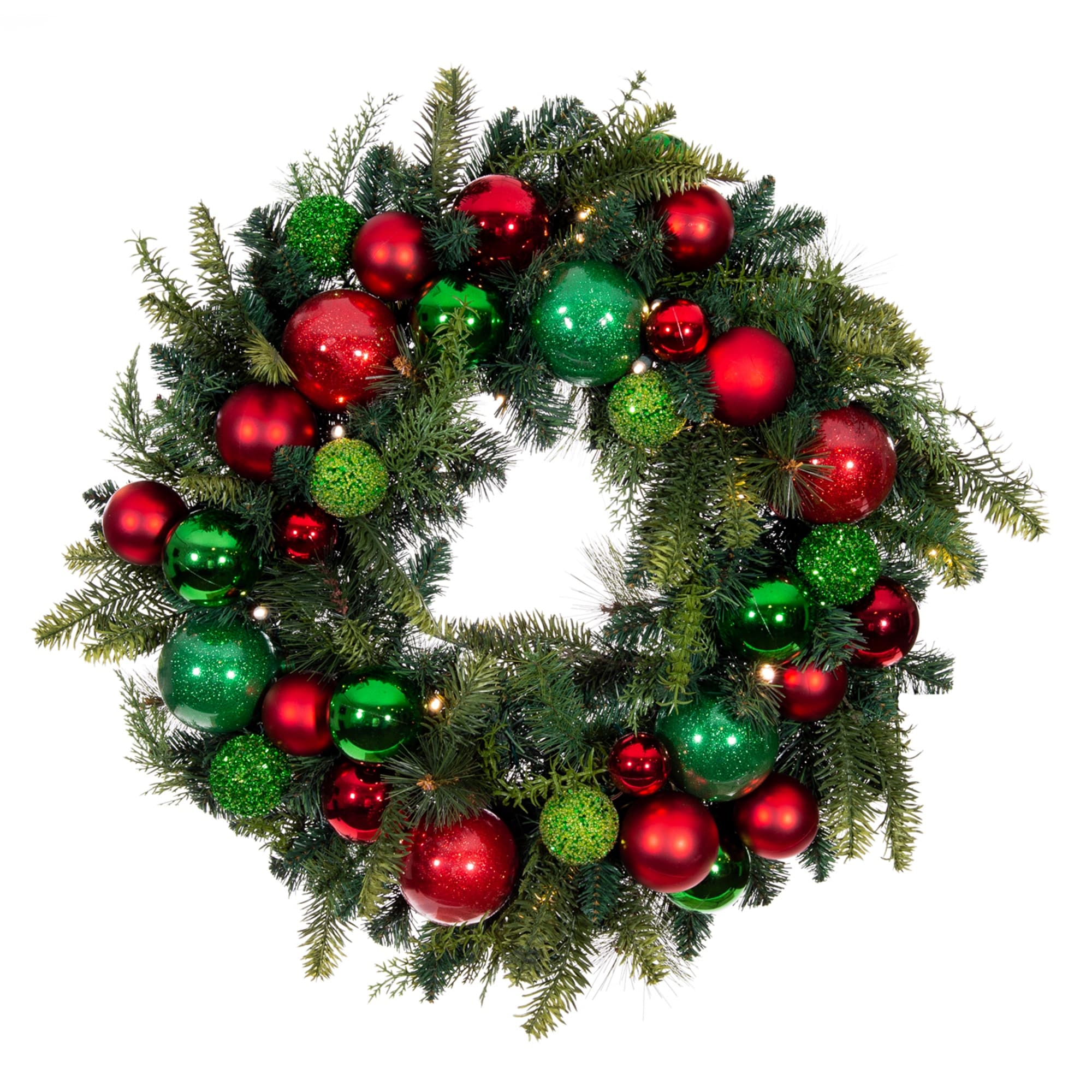 Village Lighting 30 In. Pre Lit Led Wreath Christmas Cheer Red