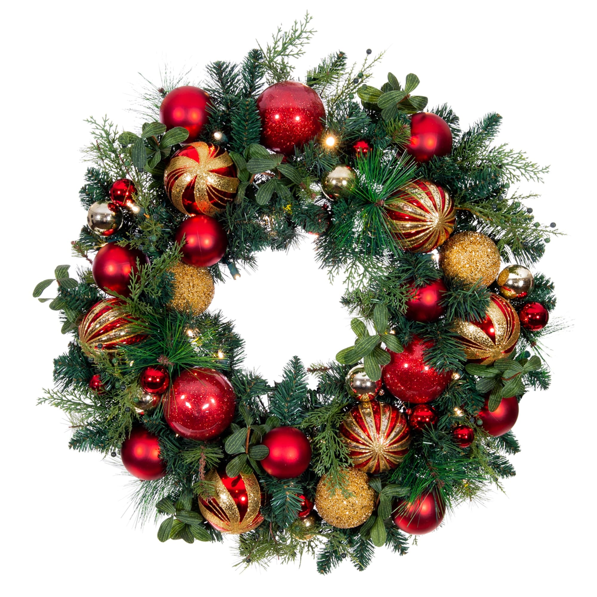 Village Lighting 30 In. Pre Lit Led Wreath Christmas Classic Red