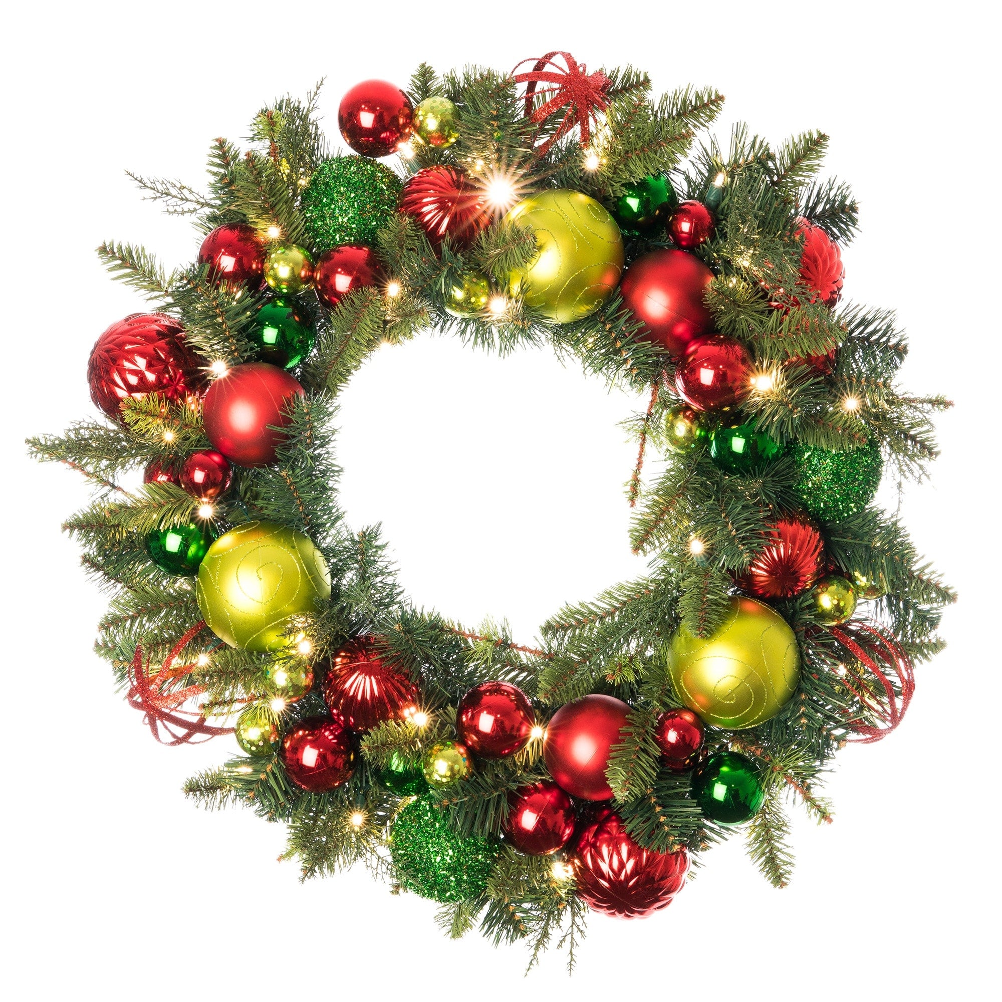 Village Lighting 30 In. Pre Lit Led Wreath Festive Holiday Green