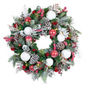 Village Lighting 30 In. Pre Lit Led Wreath Frosted Wonderland Red