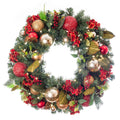 Village Lighting 30 In. Pre Lit Led Wreath Scarlet Hydrangea Red
