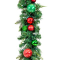 Village Lighting 9 Ft. Pre Lit Led Garland Christmas Cheer Red