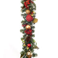 Village Lighting 9 Ft. Pre Lit Led Garland Scarlet Hydrangea Red